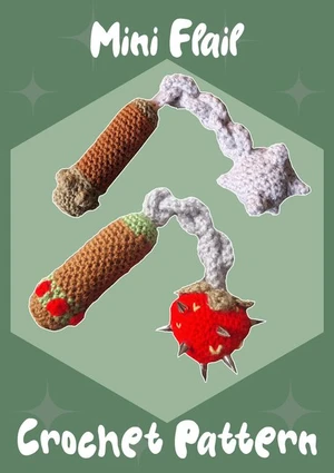 Mini Flail Crochet Pattern + Strawberry Addon