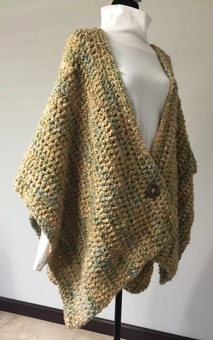 Fleece Chunky Yarn Poncho