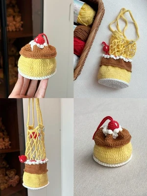 Pudding Water Bottle Holder Crochet Pattern, Cup Sleeve and Bag Charm, Kawaii Bottle Accessories