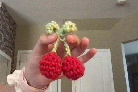 Crochet mini fidget cherries
