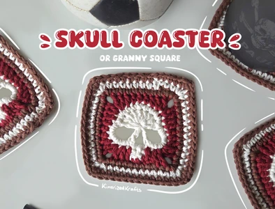 Tricolor Skull Coaster/Granny Square