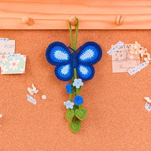 Blue Butterfly Car Hanging Crochet Pattern