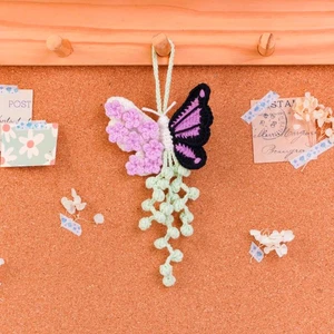 Flower Butterfly Car Hanging Crochet Pattern