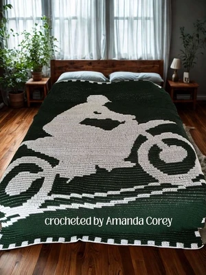 Dirt Bike Mosaic Afghan