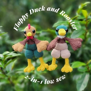 2-in-1 Floppy Duck and Rooster (low sew)