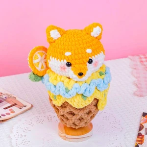 Shiba Inu Ice Cream Cone Crochet Pattern