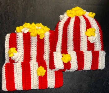 2 in 1 Crochet Popcorn bucket hats