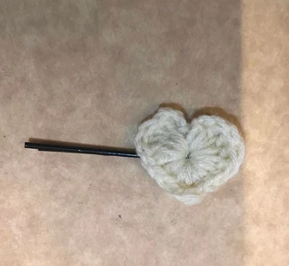 Crochet heart hair pin