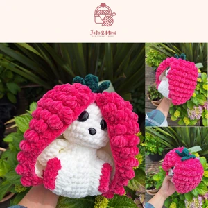 Raspberry Bunny Fruit Animal Pattern