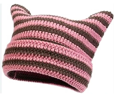 Crochet cat beanie ( the photo is the example on how it will look as the base if you decorate it)