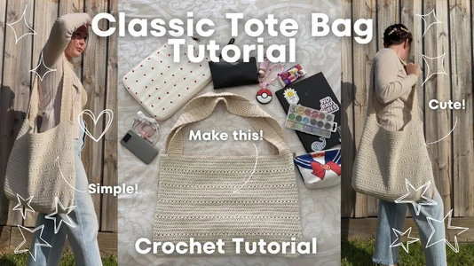 How to Crochet A Classic Tote Bag  | Easy Crochet Tutorial | Beginner Friendly | TiahLillyCouture ✨