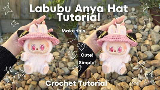 How to Crochet Anya hat for LaBuBu | Easy tutorial | Beginner friendly #crochet #anya #anyaforger
