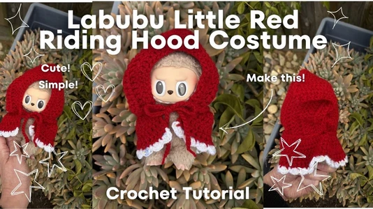 How to Crochet Little Red Riding Hood Outfit for LaBuBu | Easy tutorial | Beginner friendly#crochet