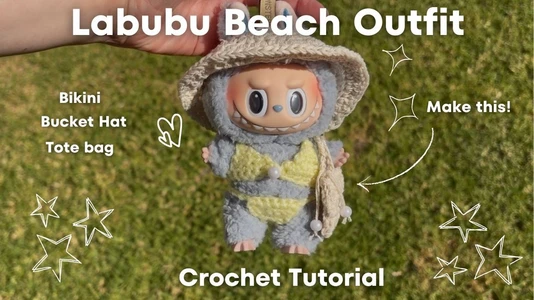 How to Crochet a Beach Outfit for LaBuBu | Easy tutorial | Beginner friendly | Bikini | Hat | Tote