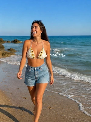 Sunflower crochet top bikini