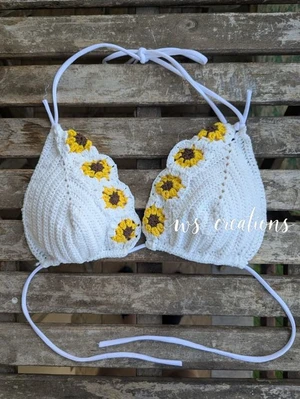 Sunflower crochet top bikini