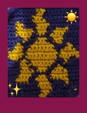 Tangled sun tapestry crochet