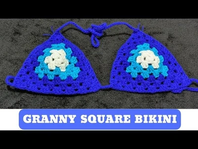 HOW TO :  Crochet a Granny Square Bikini Top | Beginner Friendly Tutorial