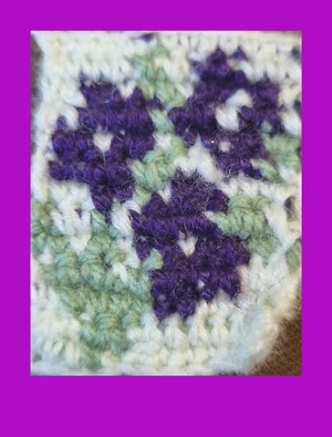 Flower branch tapestry crochet