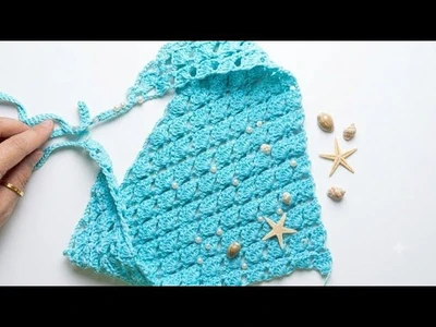 This Crochet Bandana Works Up So Fast! | Easy Shell Stitch Tutorial