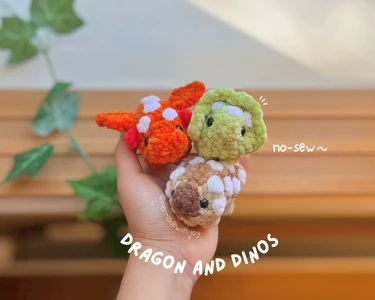 Dragon and Dinos - 3-in-1 No-Sew Mini Loaf Animals Pattern Bundle