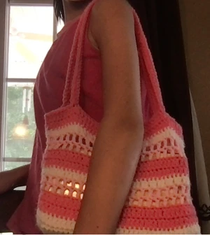 Crochet color combo beach bag