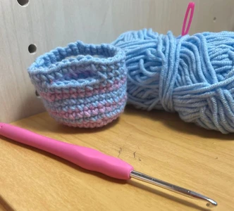 Easy small basket crochet