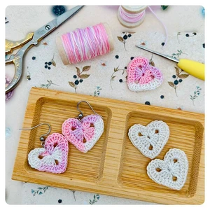 Heart Earrings Crochet Pattern | Cute Handmade Jewelry