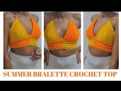 HOW TO : Crochet Easy Summer Bralette Top || Easy Stitch Pattern ||Xtineyarndesigns