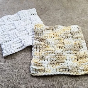 Basketweave Dishcloth Crochet Pattern