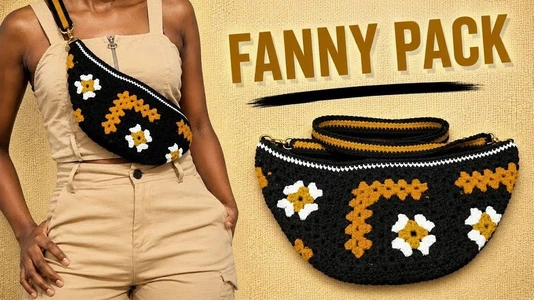 GRANNY SQUARE Crochet FANNY PACK / WAIST BAG Tutorial | Easy & Detailed