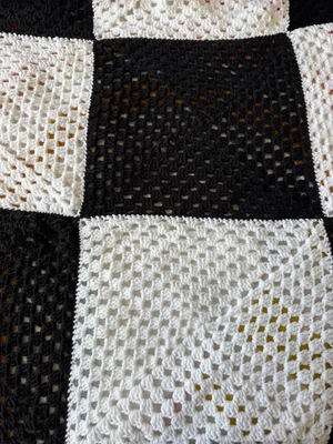 Granny Square Patchwork Checkered Blanket