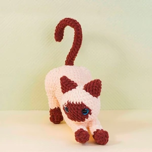 Stretching Siamese Cat Crochet Pattern