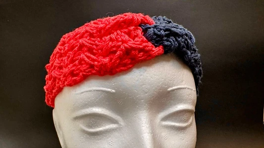 Two tone Trellis Stitch Headband