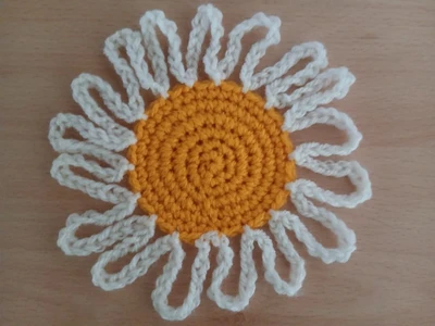 Crochet daisy coasters