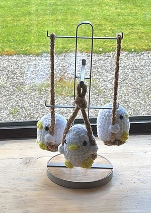 Cute crochet duck on a swing!