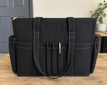 Zipper Tote Bag Sewing Pattern with Divider and Pockets