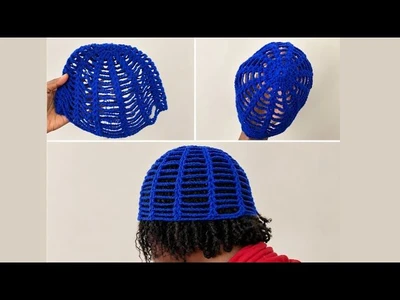 Crochet Mesh hat Tutorial || Easy Crochet skull cap in 1 hour