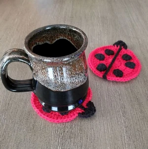 Ladybug Coasters Crochet Pattern