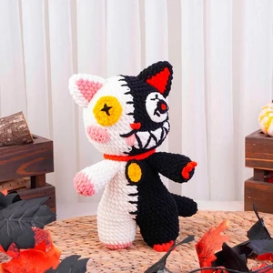 Black White Split Cat Crochet Pattern