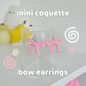 Mini Coquette Bow Earrings | oddkiki crochet