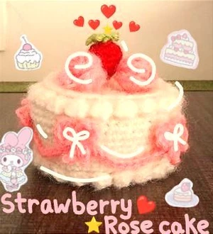 strawberry rose flavoured cake plush