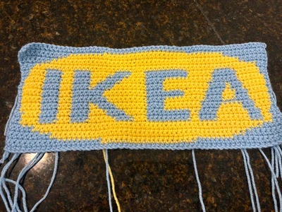 IKEA Logo Crochet Tapestry