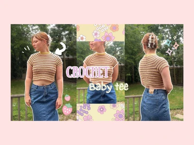 How to crochet a simple baby tee (any size & length) | thisfairymade