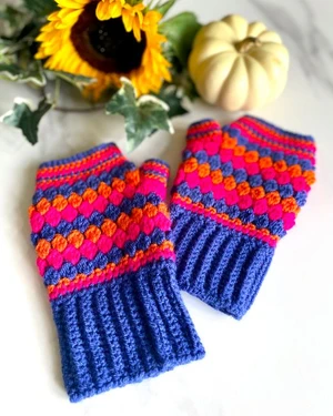 Brighten Your Day Crochet Fingerless Gloves