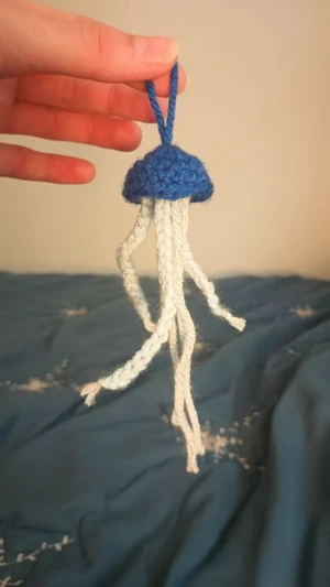 No sew jellyfish keychain crochet pattern