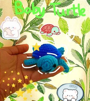 Cute amigurumi baby turtle