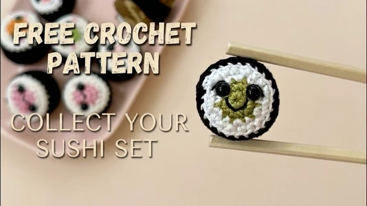 How to Crochet a Cute Sushi Roll | Free Amigurumi Tutorial