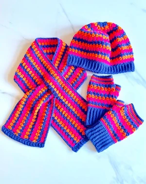 The Brighten Your Day Crochet Winter Accessories Set | Winter Crochet Accessories Set