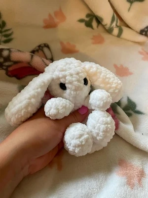 Low-sew mini bunny snuggler crochet pattern